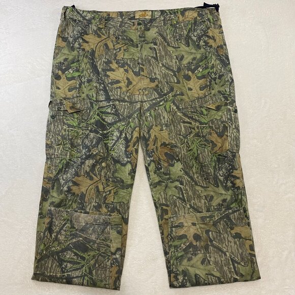 No Trace Camo Pants Mossy Oak Woodland Adjustable Belt Hunting Baggy 3X 46X36 - Picture 1 of 10